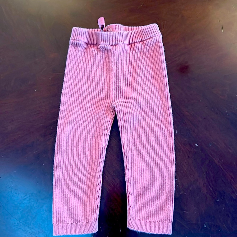 Little planet organic cotton mauve ribbed leggings for girls